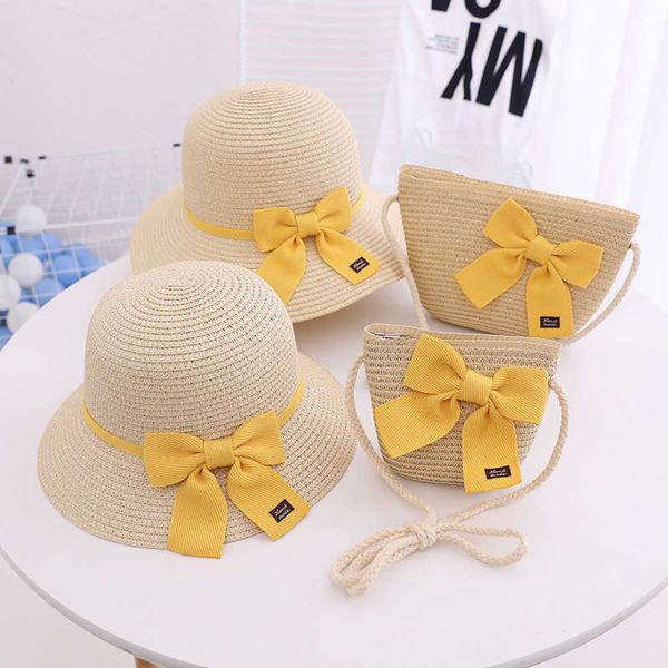 caps kids girls summer new straw bag cap set baby travel protection beach s sun fisherman hat for child p230424, Yellow
caps kids girls summer new straw bag cap set baby travel protection beach s sun fisherman hat for child p230424, Yellow