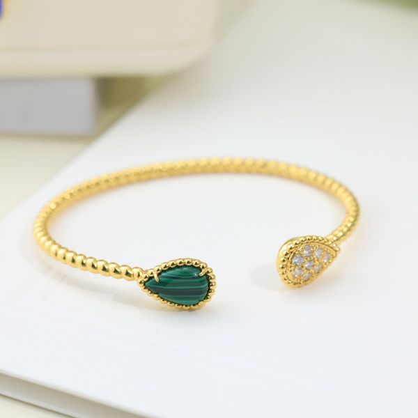 new arrivals charm cuff bracelets malachite rhinestone bangle for women, Golden;silver
new arrivals charm cuff bracelets malachite rhinestone bangle for women, Golden;silver