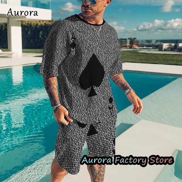 mens tracksuits summer fashion trend tracksuit 3d print poker a tshirt shorts suit 2 pieces casual outfit set male oversized clothing 230425, Gray
mens tracksuits summer fashion trend tracksuit 3d print poker a tshirt shorts suit 2 pieces casual outfit set male oversized clothing 230425, Gray