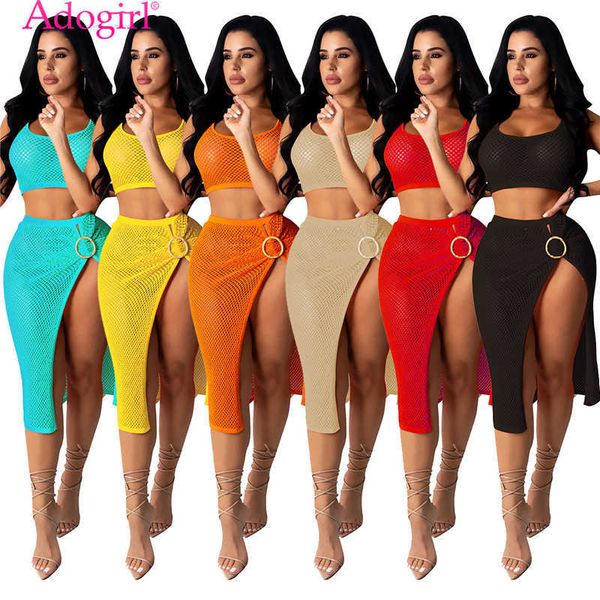two piece dress adogirl women casual mesh crop tank beach skirt two piece suit 2020 summer new hollow out fishnet asymmetrical dress set j23, White
two piece dress adogirl women casual mesh crop tank beach skirt two piece suit 2020 summer new hollow out fishnet asymmetrical dress set j23, White
