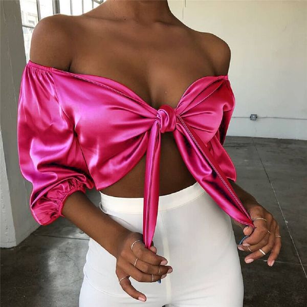 women's blouses shirt off shoulder satin silk bandage bowknot shirts long sleeve crop lantern summer 4colors 230424, White
women's blouses shirt off shoulder satin silk bandage bowknot shirts long sleeve crop lantern summer 4colors 230424, White