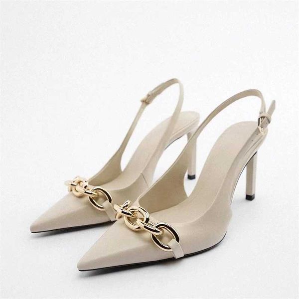 sandals women metal chain heels summer woman slingback pumps black leather high fashion plus size heeled 230406
sandals women metal chain heels summer woman slingback pumps black leather high fashion plus size heeled 230406