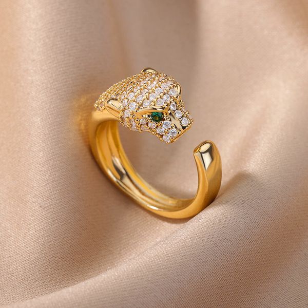 solitaire ring leopard head rings for women open adjustable stainless steel ring gold plated vintage animal aesthetic jewelry anillos mujer, Golden;silver
solitaire ring leopard head rings for women open adjustable stainless steel ring gold plated vintage animal aesthetic jewelry anillos mujer, Golden;silver