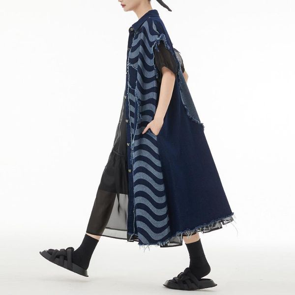 leather women denim long dress striped burr lapel sleeveless loose fit vintage fashion tide spring autumn 2023 new vest women, Black
leather women denim long dress striped burr lapel sleeveless loose fit vintage fashion tide spring autumn 2023 new vest women, Black