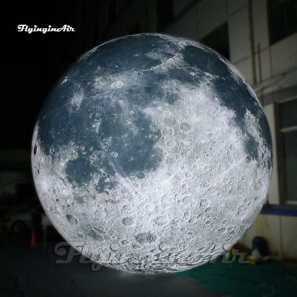 

fantastic huge lighting inflatable moon balloon grey planet ball illuminated sphere for party decoration