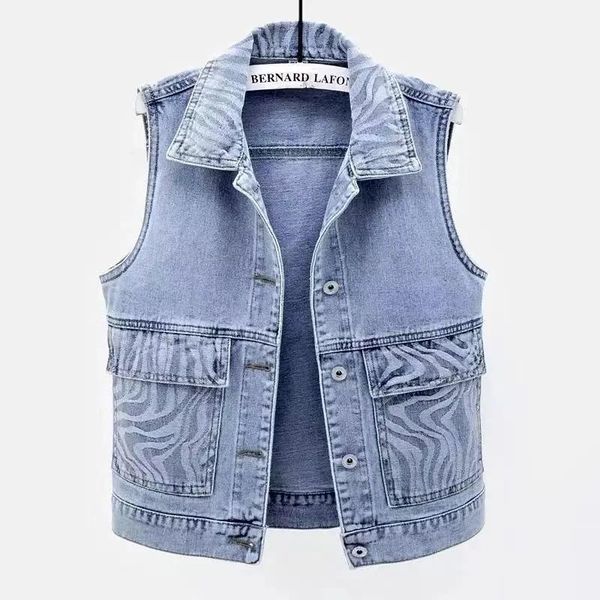 leather 2022 spring autumn new denim vest women's allmatch short section stitching pattern stripe large pocket jacket vest trend, Black
leather 2022 spring autumn new denim vest women's allmatch short section stitching pattern stripe large pocket jacket vest trend, Black