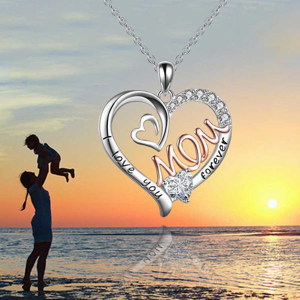 pendant necklaces new tow tone color mother day i love you forever heart shape letter crystal mom necklace for gift, Silver
pendant necklaces new tow tone color mother day i love you forever heart shape letter crystal mom necklace for gift, Silver