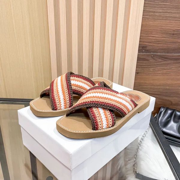 casual shoes one and a half line slippers high-end brand designer sandals 2023 summer new flat bottomed color woven colorful fashion versati, Black
casual shoes one and a half line slippers high-end brand designer sandals 2023 summer new flat bottomed color woven colorful fashion versati, Black