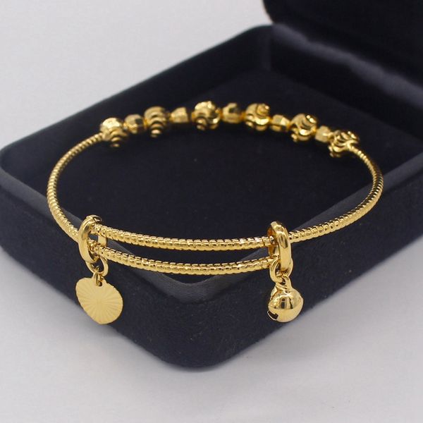 children bangle bracelet adjust beads design real 18k gold color fashion baby bangle jewelry gift dia 56mm 2pcs, Black
children bangle bracelet adjust beads design real 18k gold color fashion baby bangle jewelry gift dia 56mm 2pcs, Black