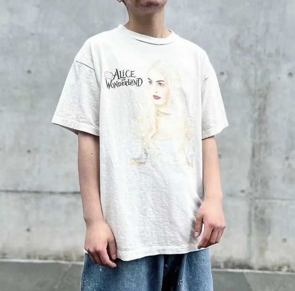 designer fashion t shirt saint michael alice in wonderland movie characters high street casual men and women's loose short sleeve t-shi, White;black
designer fashion t shirt saint michael alice in wonderland movie characters high street casual men and women's loose short sleeve t-shi, White;black
