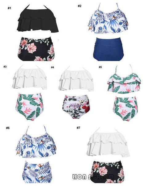 the designer lovely printing bikini mum & kids swimwear bathing suits two-pieces swimsuit high-waisted flouncing 7 designs beach suit, White;black
the designer lovely printing bikini mum & kids swimwear bathing suits two-pieces swimsuit high-waisted flouncing 7 designs beach suit, White;black