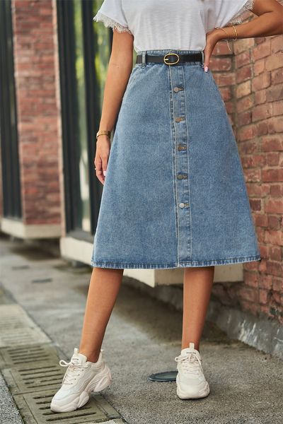 skirts denim work dress casual midlength woman 2023 summer versatile slim wash one breasted streetwear 230424, Black
skirts denim work dress casual midlength woman 2023 summer versatile slim wash one breasted streetwear 230424, Black