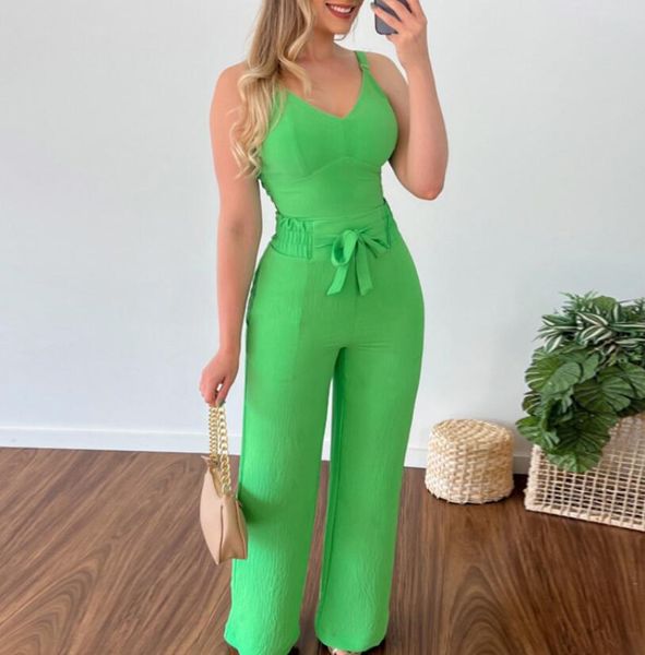 two piece women's sets 2023 spring/summer new v-neck short tank lace up high waist straight trousers casual women's set, White
two piece women's sets 2023 spring/summer new v-neck short tank lace up high waist straight trousers casual women's set, White