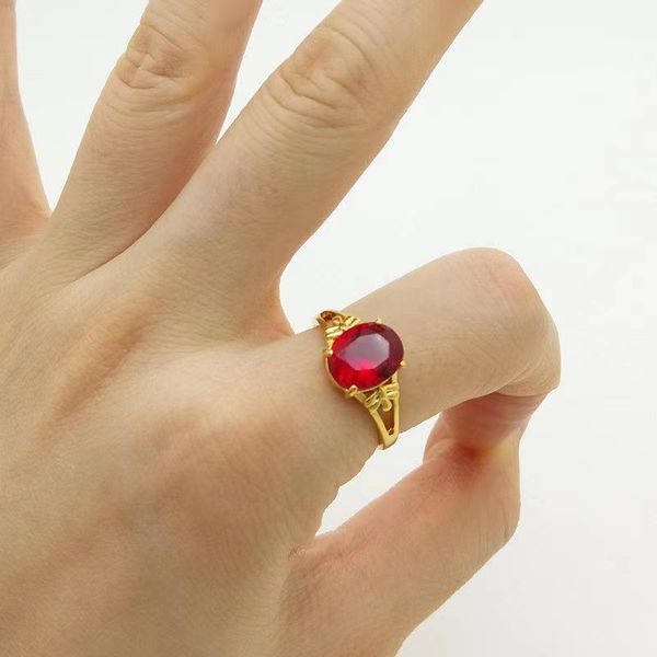 ruby sand gold ring women's diamond ring jewelry with adjustable opening for durable color retention, Golden;silver
ruby sand gold ring women's diamond ring jewelry with adjustable opening for durable color retention, Golden;silver