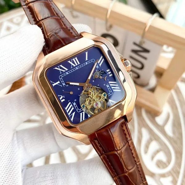 men's square underwire watch automatic mechanical sapphire 43mm classic watch luxury cowhide strap luxury watch, Slivery;golden
men's square underwire watch automatic mechanical sapphire 43mm classic watch luxury cowhide strap luxury watch, Slivery;golden