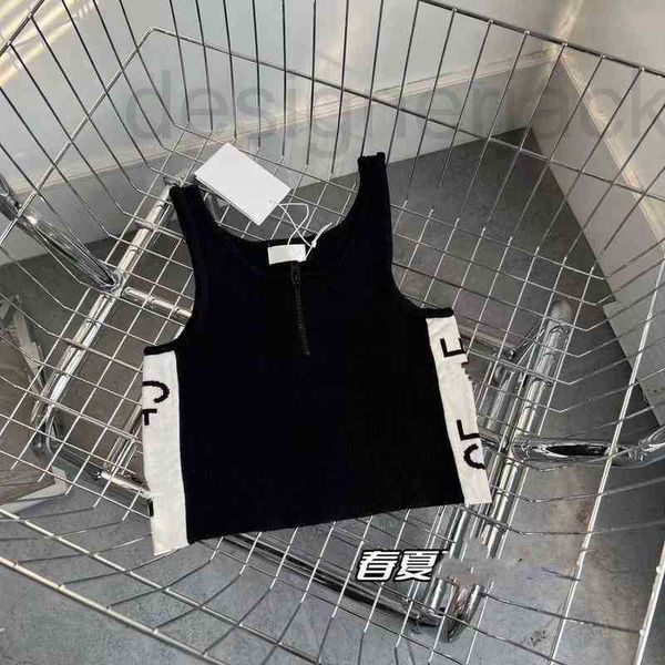 women's tanks & camis designer spring summer new style side color blocking jacquard fashion semi zipper short aging knitted vest women, White
women's tanks & camis designer spring summer new style side color blocking jacquard fashion semi zipper short aging knitted vest women, White
