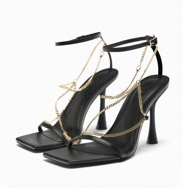 sandals 2023 summer chain women metal buckle high heels party ankle wrap female shoes pointy toe stiletto, Black
sandals 2023 summer chain women metal buckle high heels party ankle wrap female shoes pointy toe stiletto, Black