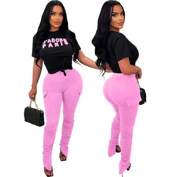 womens designer tracksuit casual two piece suit pleated split pants letter printed fashion short sleeve pocket leggings, White
womens designer tracksuit casual two piece suit pleated split pants letter printed fashion short sleeve pocket leggings, White