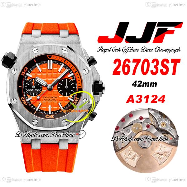 jjf 2670 a3124 automatic chronograph mens watch 42mm black inner orange textured dial rubber strap super edition reloj hombre montre homme p, Slivery;brown
jjf 2670 a3124 automatic chronograph mens watch 42mm black inner orange textured dial rubber strap super edition reloj hombre montre homme p, Slivery;brown