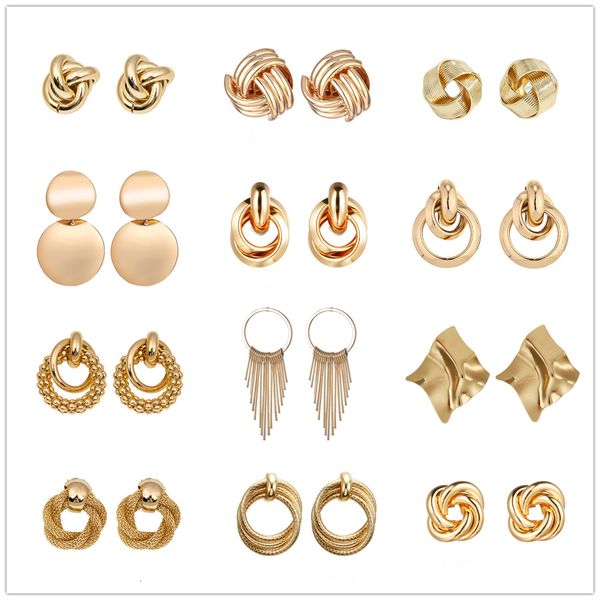 stud fashion statement metal geometric pendant earrings for women cool punk gold color round twisted hanging ear jewelry 230424, Golden;silver
stud fashion statement metal geometric pendant earrings for women cool punk gold color round twisted hanging ear jewelry 230424, Golden;silver