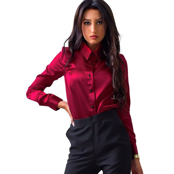 women's blouses shirts spring and autumn blouses button up satin silk shirt vintage blouse women lady long sleeves female loose street, White
women's blouses shirts spring and autumn blouses button up satin silk shirt vintage blouse women lady long sleeves female loose street, White