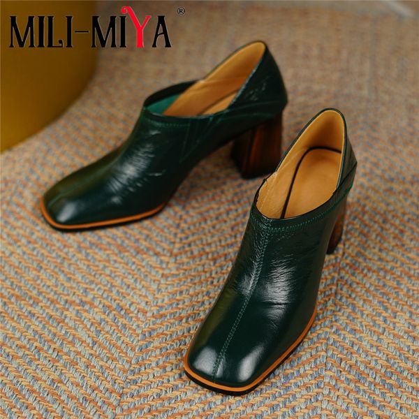 dress shoes milimiya fashion women full genuine leather pumps thick heels round toe two ways to dress solid color slip on spring autumn 2304, Black
dress shoes milimiya fashion women full genuine leather pumps thick heels round toe two ways to dress solid color slip on spring autumn 2304, Black