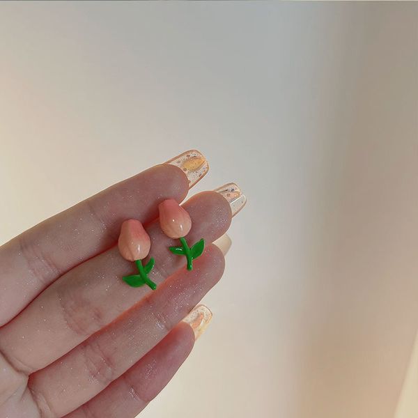 red flower stud earrings for woman korean fashion jewelry wedding party girl elegance set accessories, Silver
red flower stud earrings for woman korean fashion jewelry wedding party girl elegance set accessories, Silver