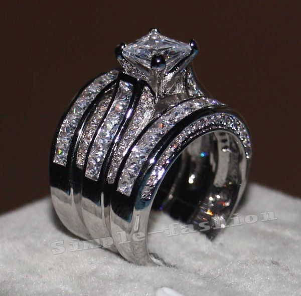 wedding rings vecalon fine jewelry princess cut 20ct cz diamond engagement band ring set for women 14kt white gold filled finger with box 20, Slivery;golden
wedding rings vecalon fine jewelry princess cut 20ct cz diamond engagement band ring set for women 14kt white gold filled finger with box 20, Slivery;golden