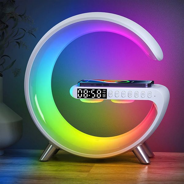 multifunctional wireless charger big g alarm clock speaker app control rgb night light charging station for iphone 11 12 13 14 pro max samsu
multifunctional wireless charger big g alarm clock speaker app control rgb night light charging station for iphone 11 12 13 14 pro max samsu
