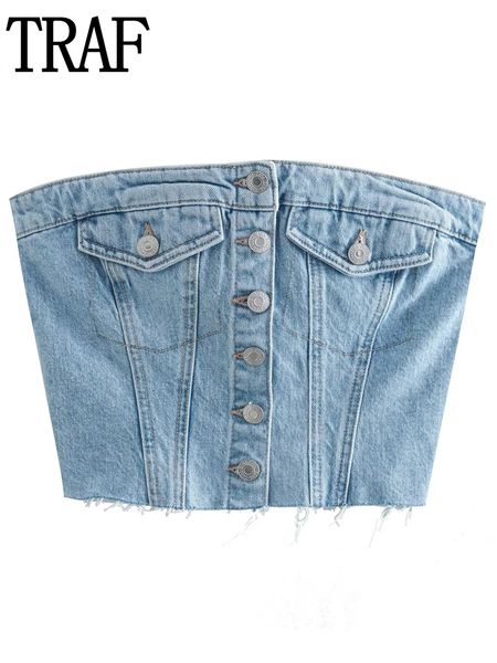 womens tanks camis traf blue crop female denim corset women y2k off shoulder tube woman party fashion summer s streetwear 230424, White
womens tanks camis traf blue crop female denim corset women y2k off shoulder tube woman party fashion summer s streetwear 230424, White