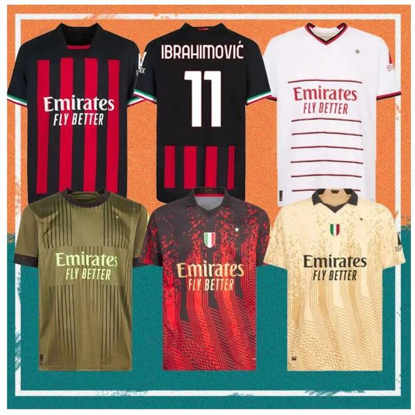 22/23 ac milans ibrahimovic giroud soccer jerseys 2022 theo brahim tonali 4th shirt romagnoli r.leao s.castillejo kessie saelemaekers footba, Black;yellow
22/23 ac milans ibrahimovic giroud soccer jerseys 2022 theo brahim tonali 4th shirt romagnoli r.leao s.castillejo kessie saelemaekers footba, Black;yellow