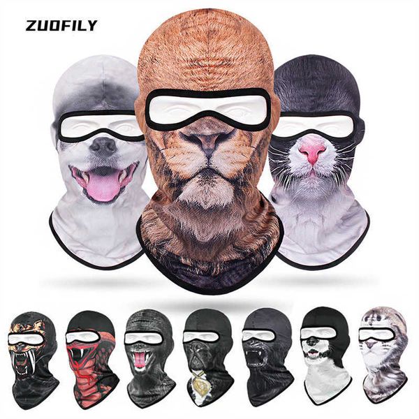 Image of Cycling Caps Masks 3D Cat Dog Cute Animal Quick Drying Breathable Full Wrap Riding Mask Outdoor Sports Hat Helmet Lining Sun Protection Headcover J230422