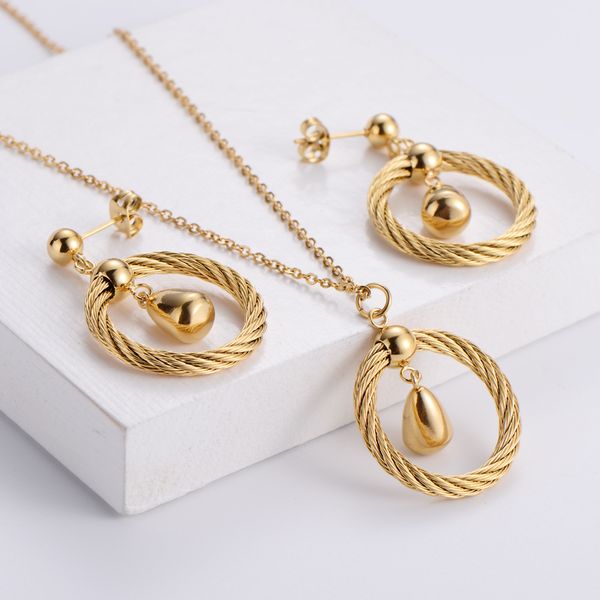 1 set for sale water drop pendant necklace earring sets gold stainless steel jewelry set for women three-piece set (1pcs necklace pendant +, Silver
1 set for sale water drop pendant necklace earring sets gold stainless steel jewelry set for women three-piece set (1pcs necklace pendant +, Silver