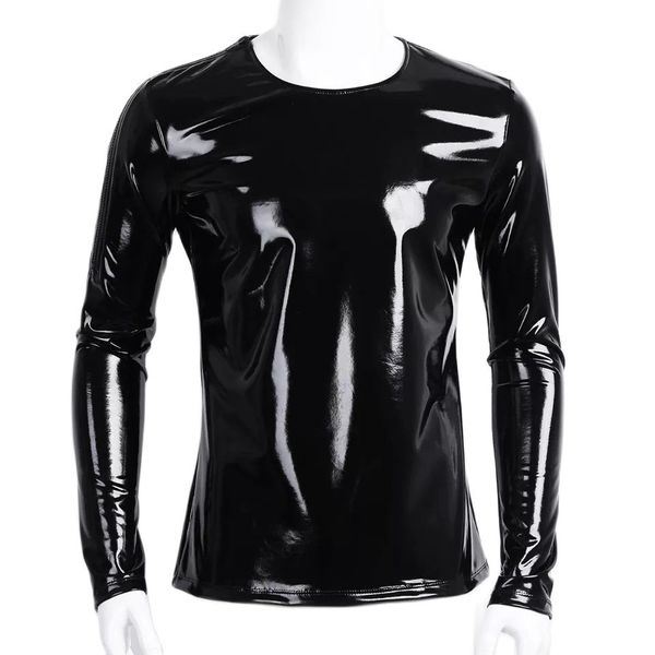men's body shapers men shiny patent leather coat slim sweatershirt stage costume, Black;brown
men's body shapers men shiny patent leather coat slim sweatershirt stage costume, Black;brown