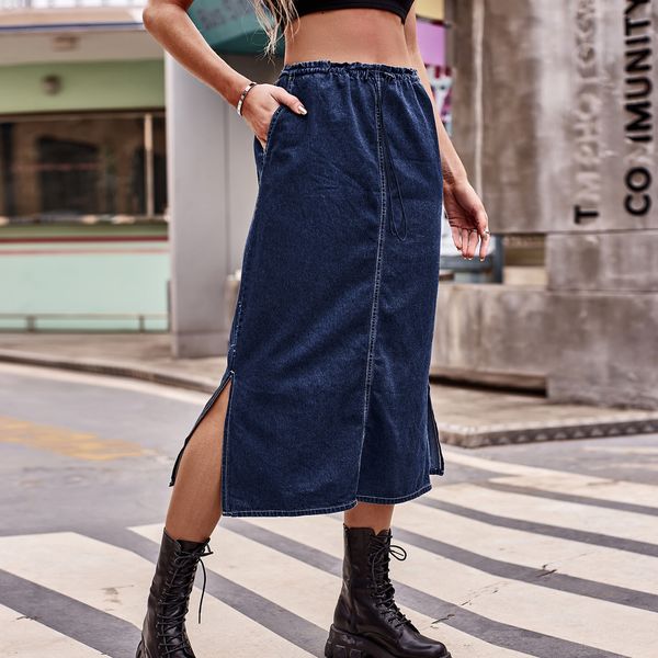 skirts denim work dress casual midlength woman 2023 summer semielastic waist drawstring street 230424, Black
skirts denim work dress casual midlength woman 2023 summer semielastic waist drawstring street 230424, Black