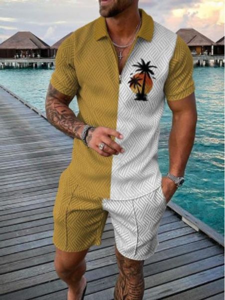 men's tracksuits polo suit fashion sets mesh printed 2023 streetwear vneck short sleeve polo shirt shorts two pieces casual 230424, Gray
men's tracksuits polo suit fashion sets mesh printed 2023 streetwear vneck short sleeve polo shirt shorts two pieces casual 230424, Gray