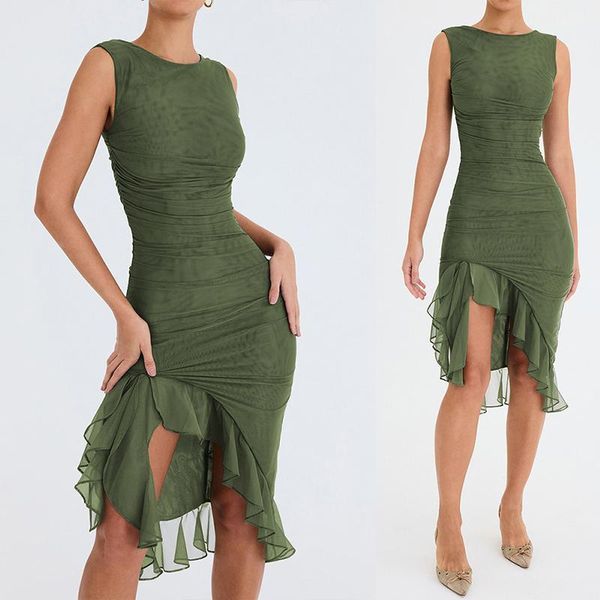 casual dresses elegant ruffle ruched midi for women's robe ladies summer backless sleeveless irregular club party vestido 230424, Black;gray
casual dresses elegant ruffle ruched midi for women's robe ladies summer backless sleeveless irregular club party vestido 230424, Black;gray