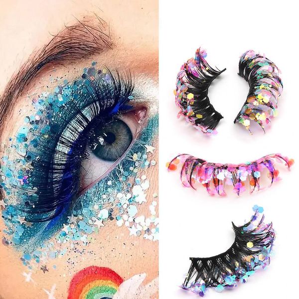 new dd curly fake eyelashes with color fluorescence sequins false lashes colorful eyelashes bulk dramatic stage makeup fake lash
new dd curly fake eyelashes with color fluorescence sequins false lashes colorful eyelashes bulk dramatic stage makeup fake lash