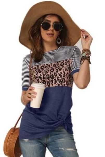 blouses & women's shirts fashion women casual short sleeve summer t-shirt leopard stripes stitching t shirt tees femme ladies tshirt cl, White
blouses & women's shirts fashion women casual short sleeve summer t-shirt leopard stripes stitching t shirt tees femme ladies tshirt cl, White