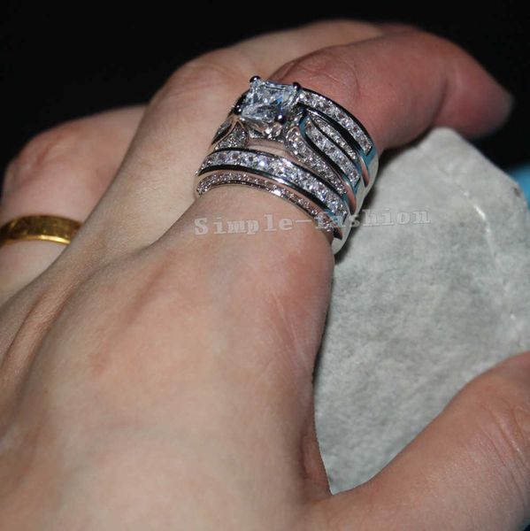 wedding rings vecalon fine jewelry princess cut 20ct cz diamond engagement band ring set for women 14kt white gold filled finger ring 28ess, Slivery;golden
wedding rings vecalon fine jewelry princess cut 20ct cz diamond engagement band ring set for women 14kt white gold filled finger ring 28ess, Slivery;golden