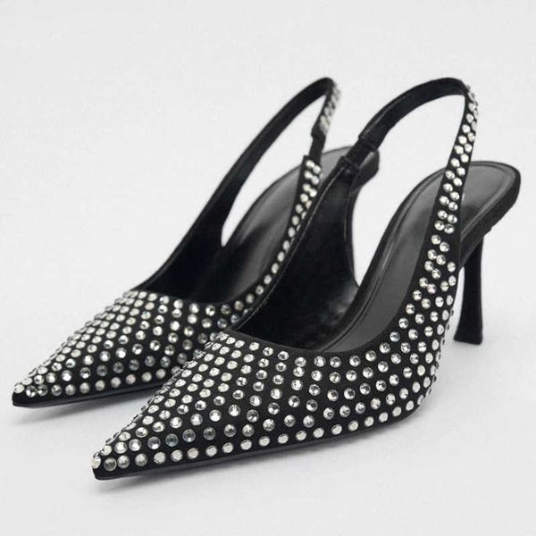 sandals women black high heels slingback crystal pump shoes woman luxury bling ladies pointed toe party pumps 230406
sandals women black high heels slingback crystal pump shoes woman luxury bling ladies pointed toe party pumps 230406