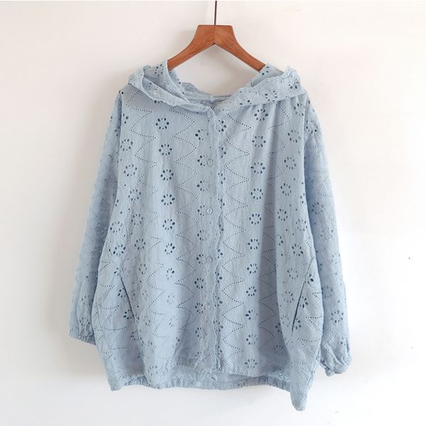 women's blouses shirts spring autumn women blouse hollow out embroidery jacket pure color is loose hooded cardigan long sleeve shirt fe, White
women's blouses shirts spring autumn women blouse hollow out embroidery jacket pure color is loose hooded cardigan long sleeve shirt fe, White