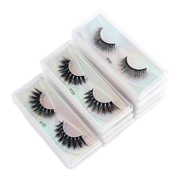 1 pair laser packing faux mink eyelashes natural 3d lashes bulk fluffy wispy lash pack fake eyelashes make up false lashes in bulk
