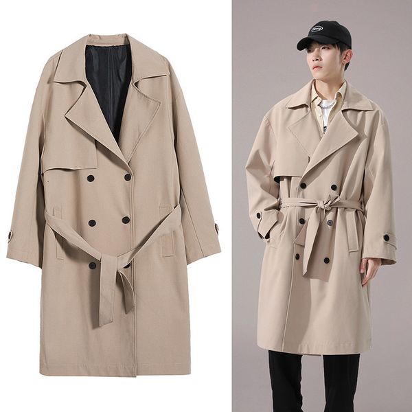 men's trench coats men coat british style khaki midlength spring autumn casual large size windbreaker outwear 230424, Tan;black
men's trench coats men coat british style khaki midlength spring autumn casual large size windbreaker outwear 230424, Tan;black