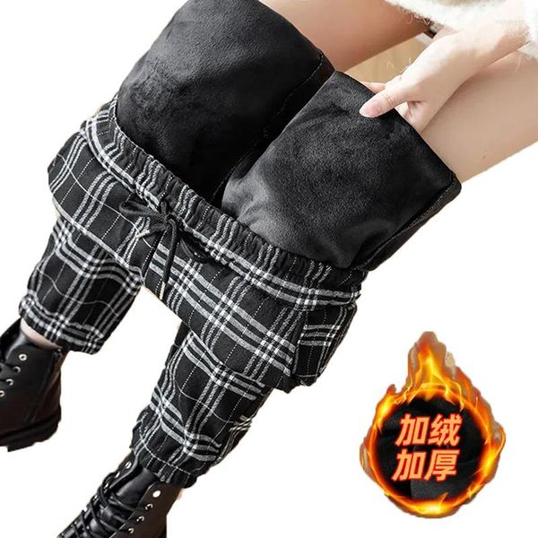 Women' Pants Women' Fashion Plaid Add Velvet Thick Keep Warm Trousers Elastic Eaist Autumn Winter Korean Casual Harem Female
Women' Pants Women' Fashion Plaid Add Velvet Thick Keep Warm Trousers Elastic Eaist Autumn Winter Korean Casual Harem Female