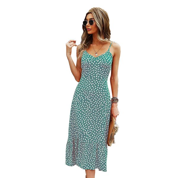 v-neck a-line midi casual dress spaghetti straps pullover sleeveless high waist geometric dots printed panelled ruffles vacation mid-calf dr, Black;gray
v-neck a-line midi casual dress spaghetti straps pullover sleeveless high waist geometric dots printed panelled ruffles vacation mid-calf dr, Black;gray