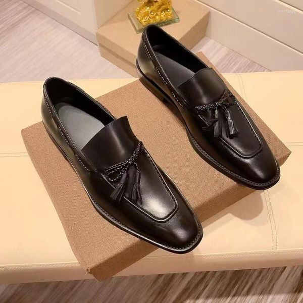 dress shoes classic men comfortable leather moccasin fashion male casual loafers driving lazy tassel, Black
dress shoes classic men comfortable leather moccasin fashion male casual loafers driving lazy tassel, Black