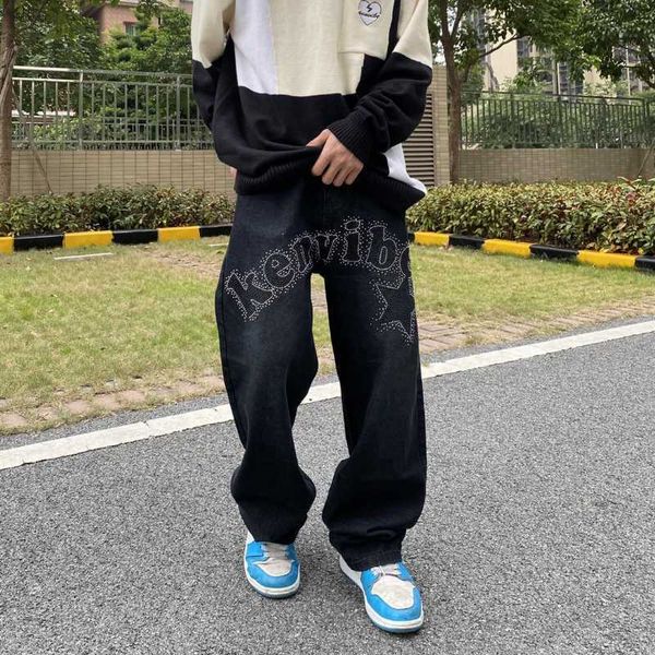 men's jeans y2k jeans trousers men and women loose straight tube american letters drill hip hop fashion trend casual trousers streetwea, Blue
men's jeans y2k jeans trousers men and women loose straight tube american letters drill hip hop fashion trend casual trousers streetwea, Blue
