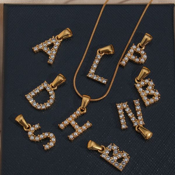 charms stainless steel pvd plating 26 initial necklace charm zircon pearl letter pendants for earring accessries 230424, Bronze;silver
charms stainless steel pvd plating 26 initial necklace charm zircon pearl letter pendants for earring accessries 230424, Bronze;silver