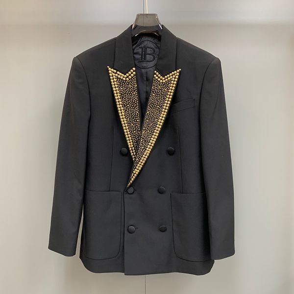 men's designer suit gold rivet sword neck suit autumn/winter new business casual long sleeve jacket, White;black
men's designer suit gold rivet sword neck suit autumn/winter new business casual long sleeve jacket, White;black